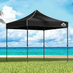 Instahut Gazebo Pop Up 3x3m w/Base Podx4 Marquee Folding Outdoor Wedding Camping Tent Shade Canopy Black - Home &