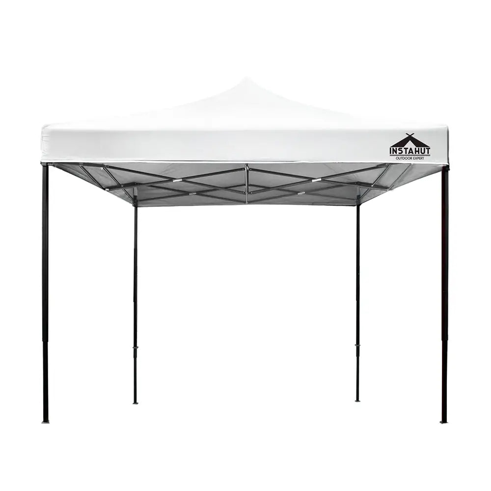 Instahut Gazebo Pop Up 3x3m w/Base Podx4 Marquee Folding Outdoor Wedding Camping Tent Shade Canopy White - Home &
