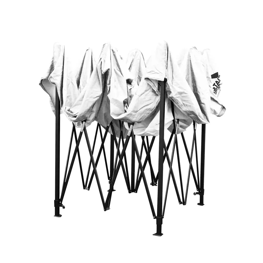 Instahut Gazebo Pop Up 3x3m w/Base Podx4 Marquee Folding Outdoor Wedding Camping Tent Shade Canopy White - Home &