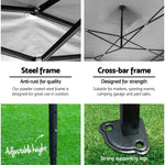 Instahut Gazebo Pop Up 3x3m w/Base Podx4 Marquee Folding Outdoor Wedding Camping Tent Shade Canopy White - Home &