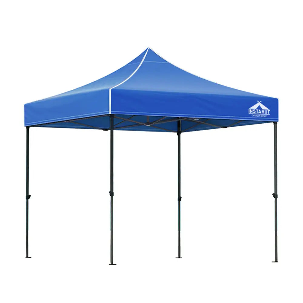 Instahut Gazebo Pop Up 3x3m w/Base Podx4 Marquee Folding Outdoor Wedding Camping Tent Shade Canopy Blue - Home & Garden