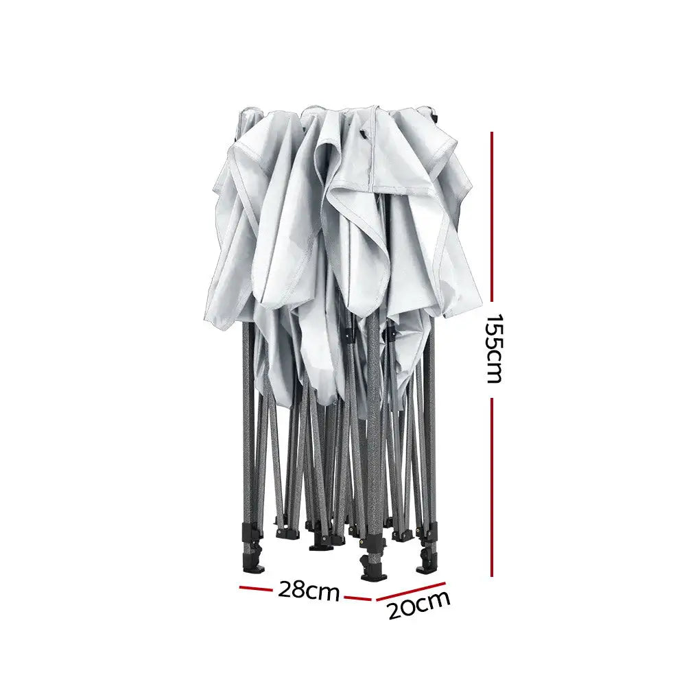 Instahut Gazebo Pop Up 3x4.5m w/Base Podx4 Marquee Folding Outdoor Wedding Camping Tent Shade Canopy White - Home &