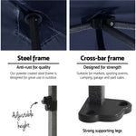 Instahut Gazebo Pop Up 3x4.5m w/Base Podx4 Marquee Folding Outdoor Wedding Camping Tent Shade Canopy Navy - Home &