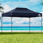 Instahut Gazebo Pop Up 3x4.5m w/Base Podx4 Marquee Folding Outdoor Wedding Camping Tent Shade Canopy Navy - Home &