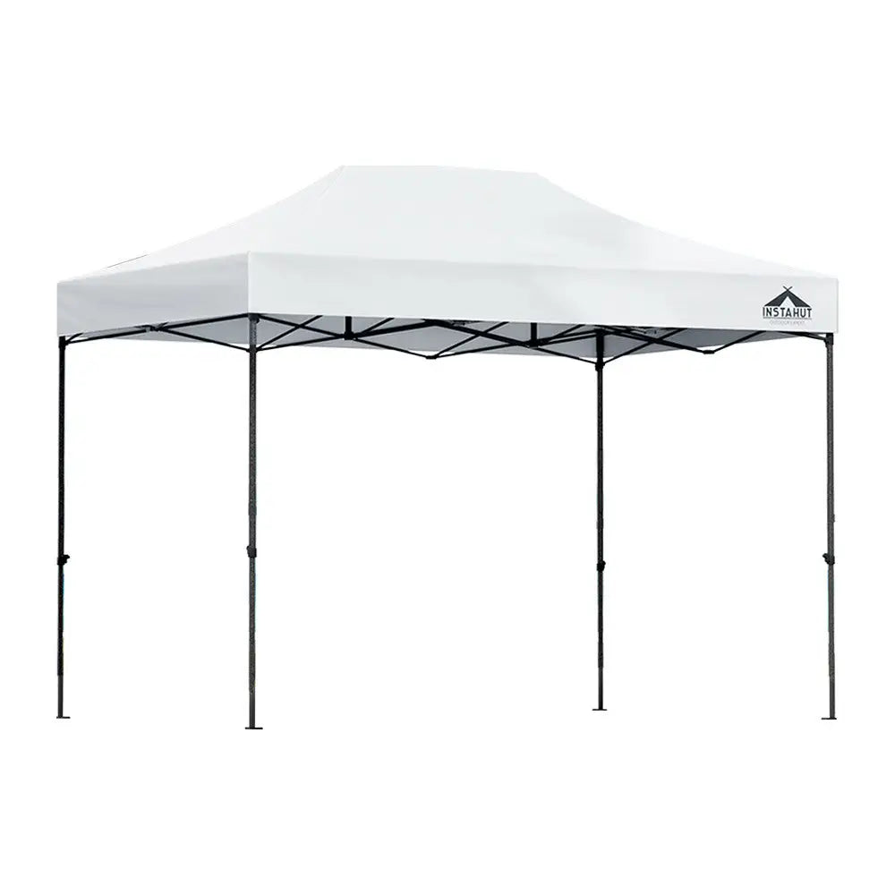 Instahut Gazebo Pop Up 3x4.5m w/Base Podx4 Marquee Folding Outdoor Wedding Camping Tent Shade Canopy White - Home &