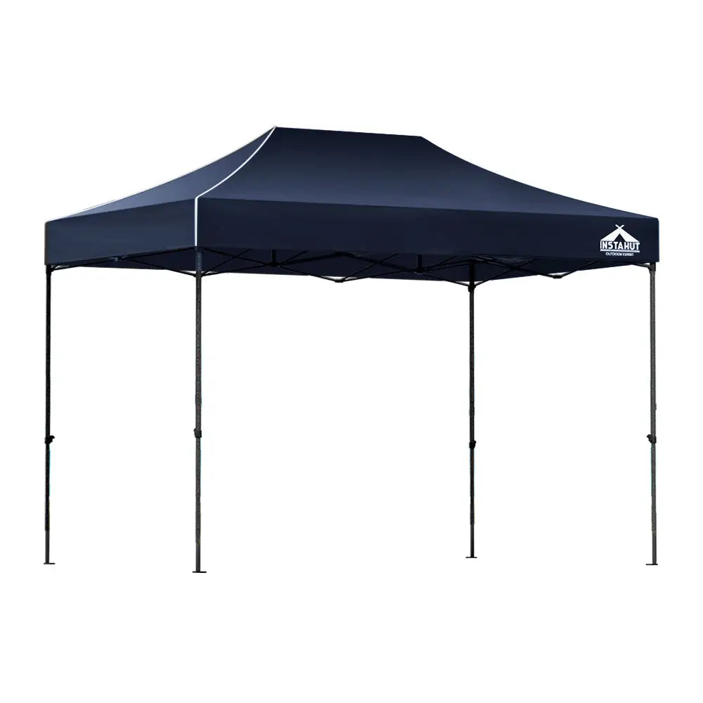 Instahut Gazebo Pop Up 3x4.5m w/Base Podx4 Marquee Folding Outdoor Wedding Camping Tent Shade Canopy Navy - Home &