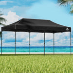 Instahut Gazebo Pop Up 3x6m w/Base Podx4 Marquee Folding Outdoor Wedding Camping Tent Shade Canopy Black - Home &