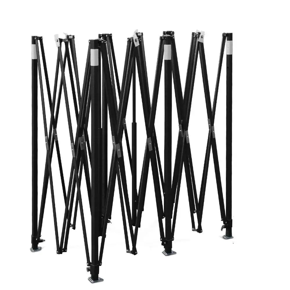 Instahut Gazebo Pop Up 3x6m w/Base Podx4 Marquee Folding Outdoor Wedding Camping Tent Shade Canopy Black - Home &
