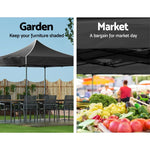 Instahut Gazebo Pop Up Marquee 3x3m Folding Tent Wedding Outdoor Camping Canopy Gazebos Shade Black - Home & Garden >