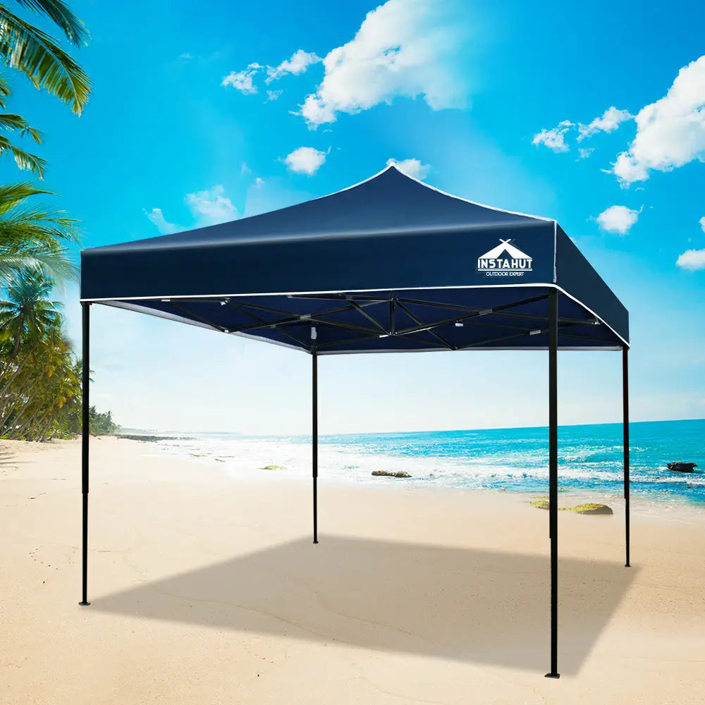 Instahut Gazebo Pop Up Marquee 3x3m Folding Tent Wedding Outdoor Camping Canopy Gazebos Shade Navy - Home & Garden >
