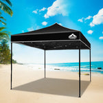 Instahut Gazebo Pop Up Marquee 3x3m Folding Tent Wedding Outdoor Camping Canopy Gazebos Shade Black - Home & Garden >