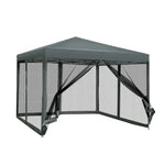 Instahut Gazebo Pop Up Marquee 3x3m Wedding Party Outdoor Camping Tent Canopy Shade Mesh Wall Grey - Home & Garden >