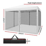 Instahut Gazebo Pop Up Marquee 3x3m Wedding Party Outdoor Camping Tent Canopy Shade Mesh Wall White - Home & Garden >