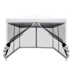 Instahut Gazebo Pop Up Marquee 3x3m Wedding Party Outdoor Camping Tent Canopy Shade Mesh Wall White - Home & Garden >