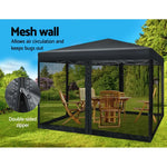 Instahut Gazebo Pop Up Marquee 3x3m Wedding Party Outdoor Camping Tent Canopy Shade Mesh Wall Black - Home & Garden >
