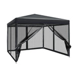 Instahut Gazebo Pop Up Marquee 3x3m Wedding Party Outdoor Camping Tent Canopy Shade Mesh Wall Black - Home & Garden >