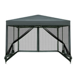 Instahut Gazebo Pop Up Marquee 3x3m Wedding Party Outdoor Camping Tent Canopy Shade Mesh Wall Grey - Home & Garden >