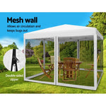 Instahut Gazebo Pop Up Marquee 3x3m Wedding Party Outdoor Camping Tent Canopy Shade Mesh Wall White - Home & Garden >