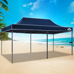 Instahut Gazebo Pop Up Marquee 3x6m Folding Tent Wedding Outdoor Camping Canopy Gazebos Shade Navy - Home & Garden >