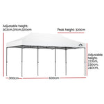 Instahut Gazebo Pop Up Marquee 3x6m Folding Tent Wedding Outdoor Camping Canopy Gazebos Shade White - Occasions >