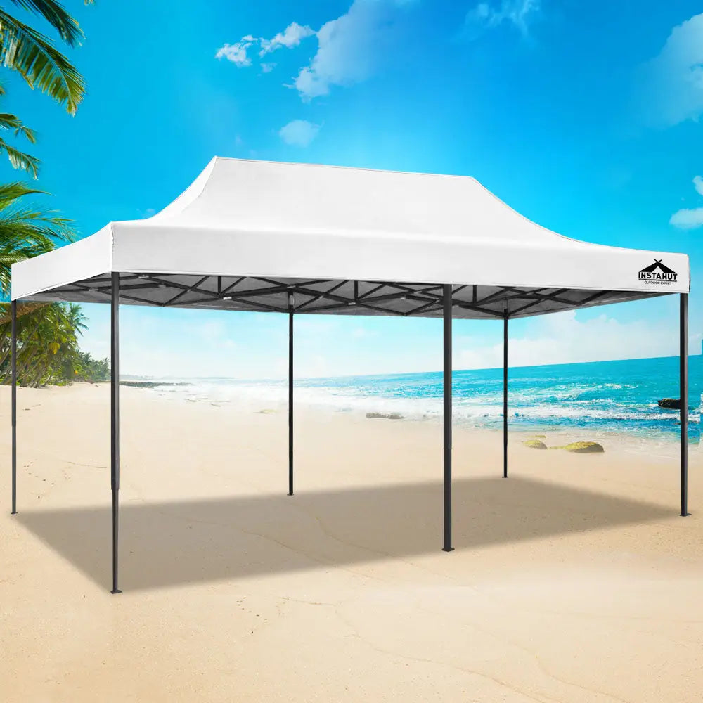 Instahut Gazebo Pop Up Marquee 3x6m Folding Tent Wedding Outdoor Camping Canopy Gazebos Shade White - Occasions >