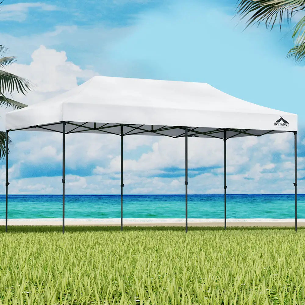 Instahut Gazebo Pop Up Marquee 3x6m Folding Tent Wedding Outdoor Camping Canopy Gazebos Shade White - Occasions >