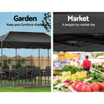 Instahut Gazebo Pop Up Marquee 3x6m Folding Tent Wedding Outdoor Camping Canopy Gazebos Shade Black - Home & Garden >