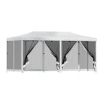 Instahut Gazebo Pop Up Marquee 3x6m Wedding Party Outdoor Camping Tent Canopy Shade Mesh Wall White - Home & Garden >