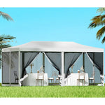 Instahut Gazebo Pop Up Marquee 3x6m Wedding Party Outdoor Camping Tent Canopy Shade Mesh Wall White - Home & Garden >