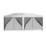 Instahut Gazebo Pop Up Marquee 3x6m Wedding Party Outdoor Camping Tent Canopy Shade Mesh Wall White - Home & Garden >