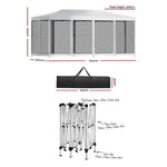 Instahut Gazebo Pop Up Marquee 3x6m Wedding Party Outdoor Camping Tent Canopy Shade Mesh Wall White - Home & Garden >