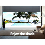Instahut Outdoor Blinds Blackout Roll Down Awning Window Shade 1.5X2.5M Grey - Home & Garden > Shading