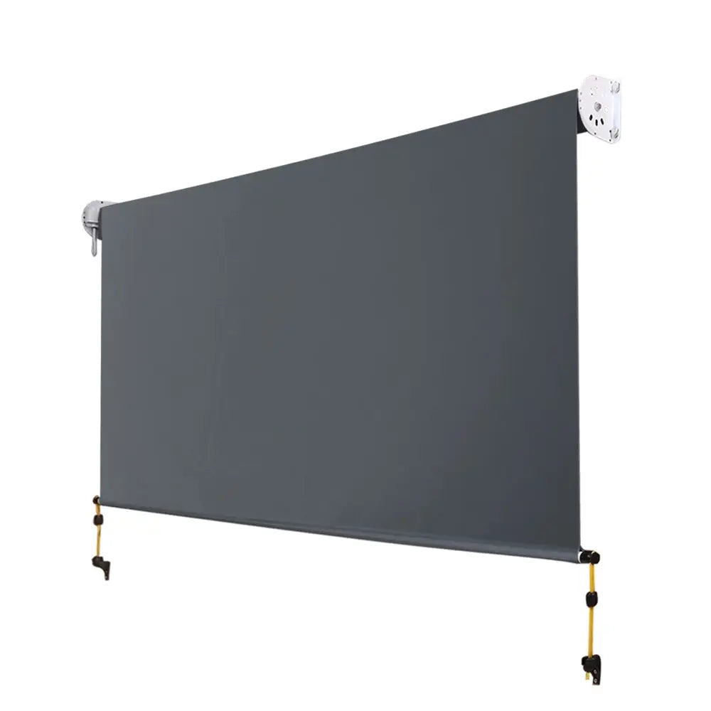 Instahut Outdoor Blinds Blackout Roll Down Awning Window Shade 2.1X2.5M Grey - Home & Garden > Shading