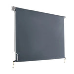 Instahut Outdoor Blinds Blackout Roll Down Awning Window Shade 2.7X2.5M Grey - Home & Garden > Shading