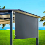 Instahut Outdoor Blinds Blackout Roll Down Awning Window Shade 2.1X2.5M Grey - Home & Garden > Shading