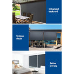Instahut Outdoor Blinds Blackout Roll Down Awning Window Shade 2.7X2.5M Grey - Home & Garden > Shading