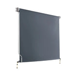 Instahut Outdoor Blinds Blackout Roll Down Awning Window Shade 1.5X2.5M Grey - Home & Garden > Shading