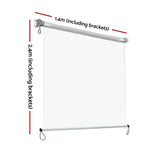 Instahut Outdoor Blinds Transparent Roll Down Awning Window Shade 1.4X2.4M - Home & Garden > Shading