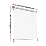 Instahut Outdoor Blinds Transparent Roll Down Awning Window Shade 1.3X2.4M - Home & Garden > Shading