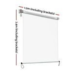 Instahut Outdoor Blinds Transparent Roll Down Awning Window Shade 1.2X2.4M - Home & Garden > Shading