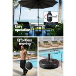 Instahut Outdoor Umbrella 2.7m Base Beach Pole Garden Tilt Sun Patio UV Black - Home & Garden > Shading > Umbrellas &