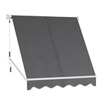 Instahut Retractable Fixed Pivot Arm Window Awning Outdoor Blinds 2.1X2.1M Grey - Home & Garden > Shading