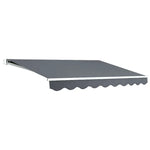 Instahut Retractable Folding Arm Awning Manual Sunshade 2.5Mx2M Grey - Home & Garden > Shading