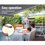 Instahut Retractable Folding Arm Awning Manual Sunshade 3Mx2.5M Pearl Grey - Home & Garden > Shading