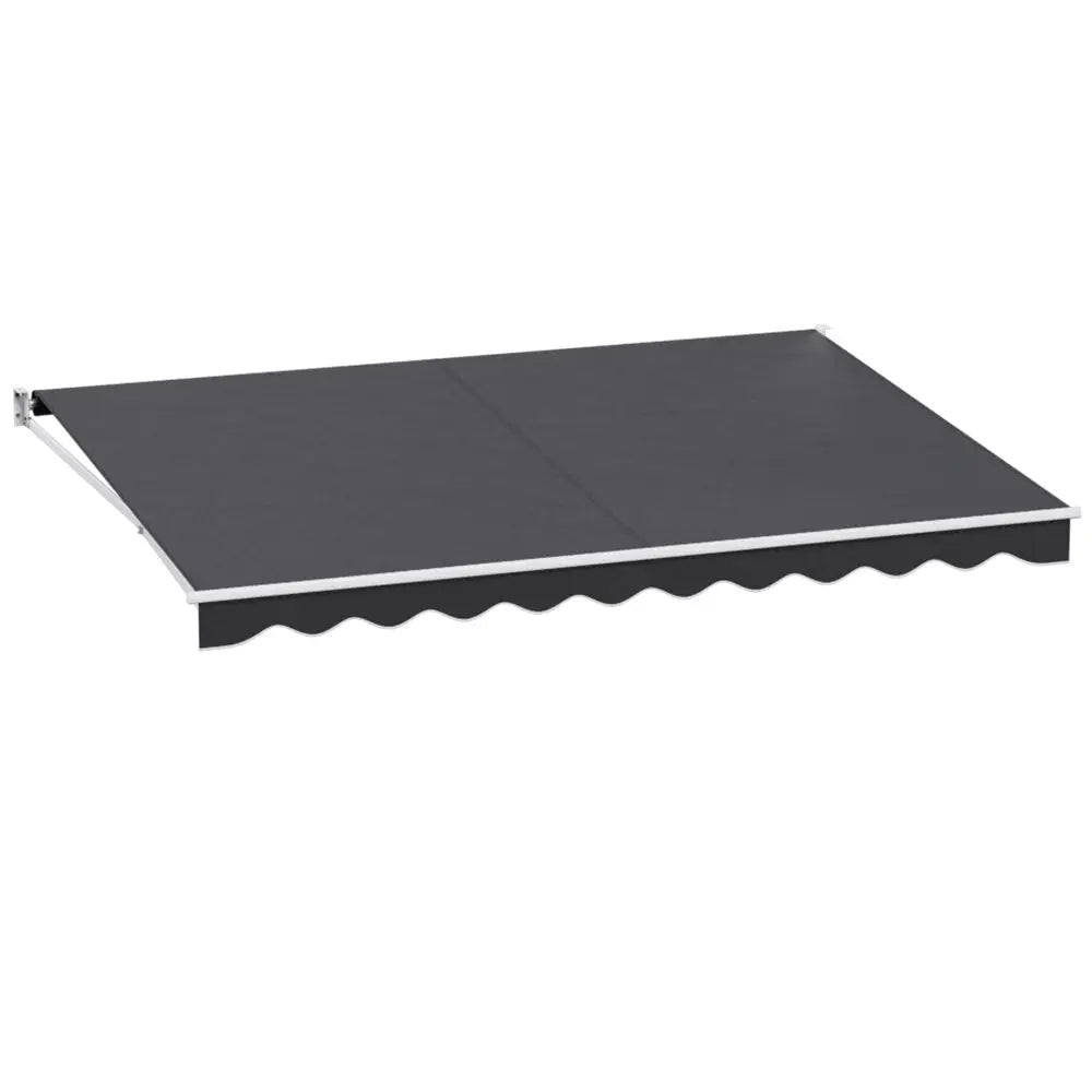Instahut Retractable Folding Arm Awning Manual Sunshade 4.5Mx3M Grey - Home & Garden > Shading