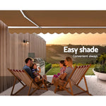 Instahut Retractable Folding Arm Awning Manual Sunshade 4Mx2.5M Beige - Home & Garden > Shading