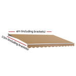 Instahut Retractable Folding Arm Awning Manual Sunshade 4Mx2.5M Beige - Home & Garden > Shading