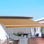 Instahut Retractable Folding Arm Awning Manual Sunshade 4Mx2.5M Beige - Home & Garden > Shading