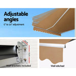 Instahut Retractable Folding Arm Awning Manual Sunshade 4Mx2.5M Beige - Home & Garden > Shading