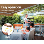 Instahut Retractable Folding Arm Awning Manual Sunshade 4Mx2.5M Beige - Home & Garden > Shading